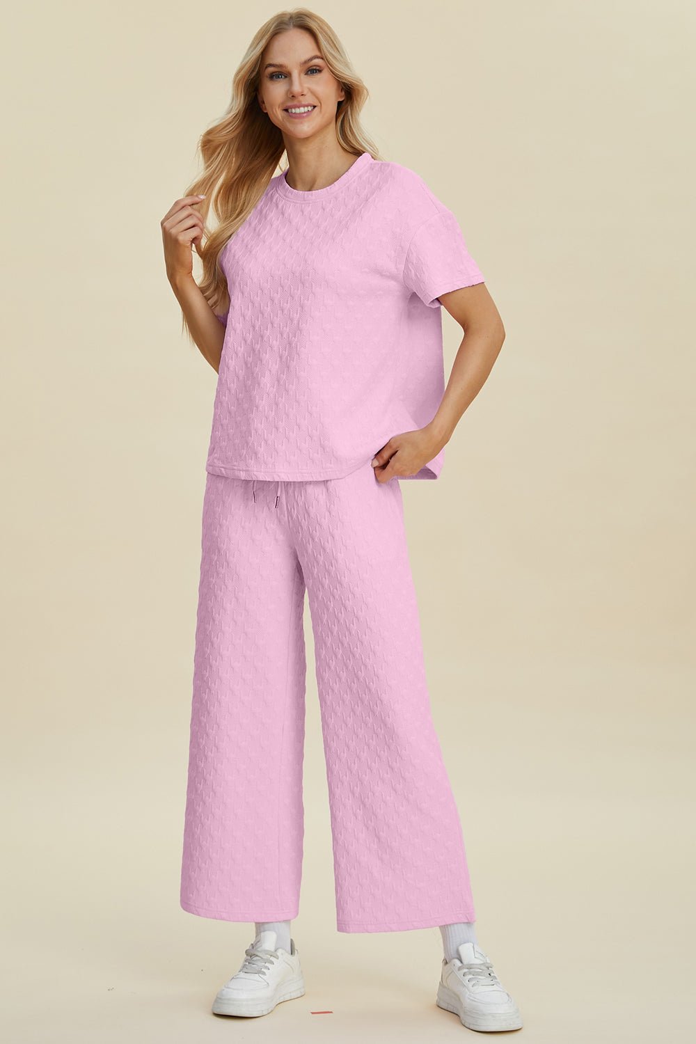 Double Take - Short Sleeve Top and Pants Set