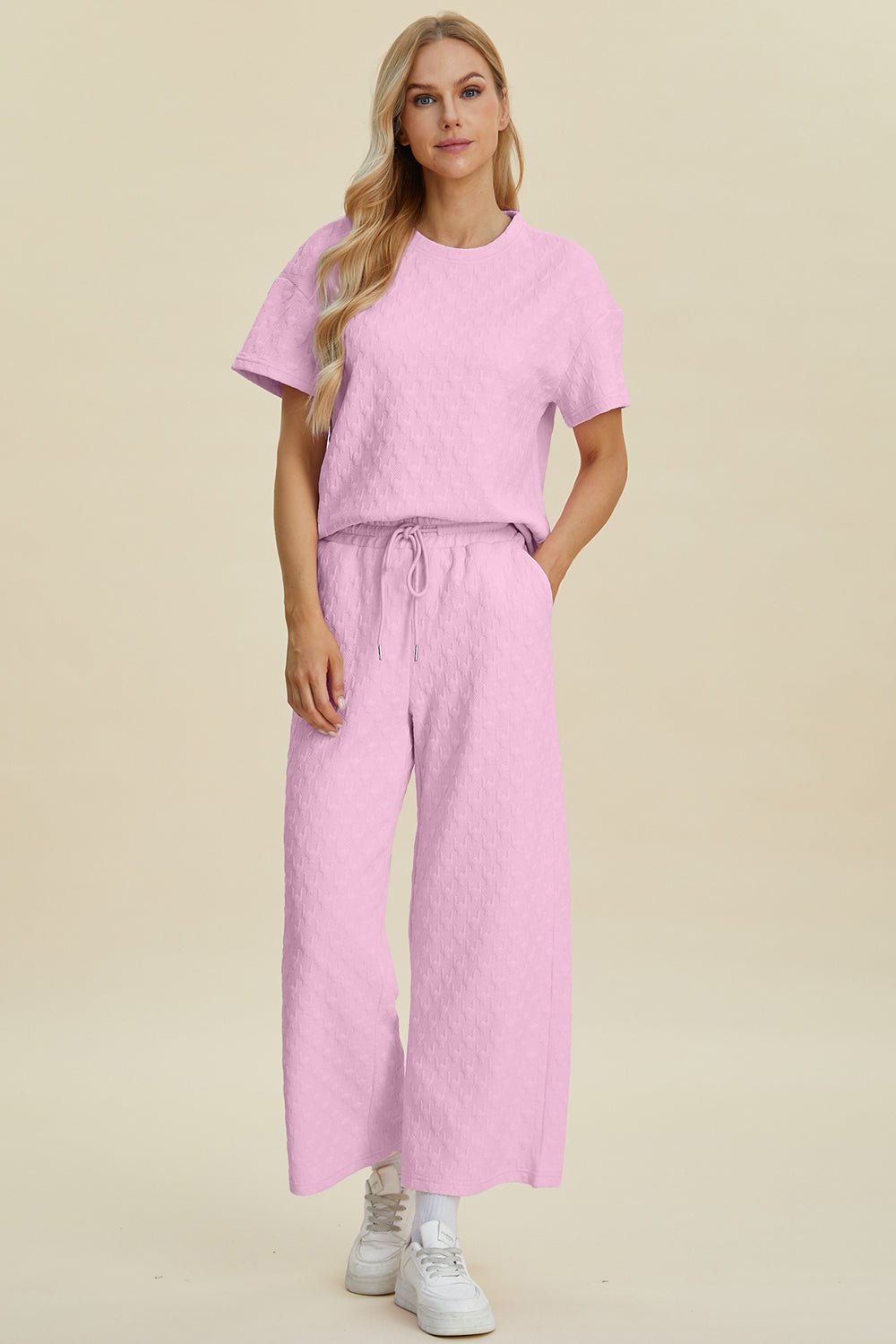 Double Take - Short Sleeve Top and Pants Set