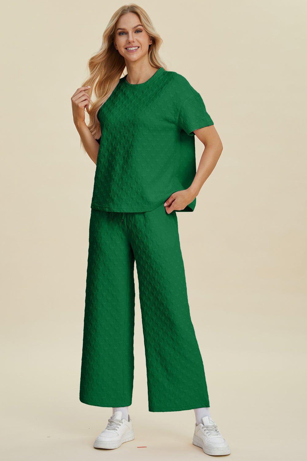 Double Take - Short Sleeve Top and Pants Set