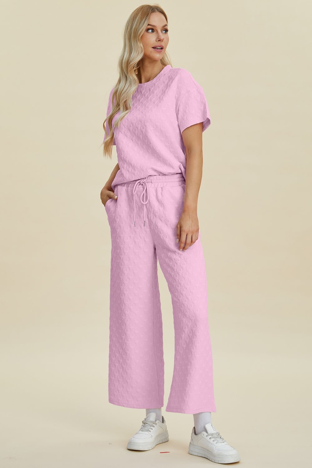 Double Take - Short Sleeve Top and Pants Set