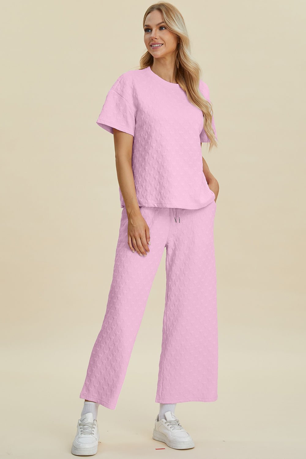 Double Take - Short Sleeve Top and Pants Set