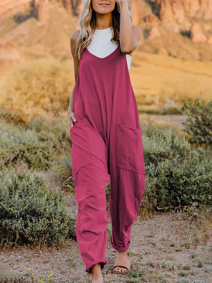 Double Take - Sleeveless V - Neck Jumpsuit with Pockets