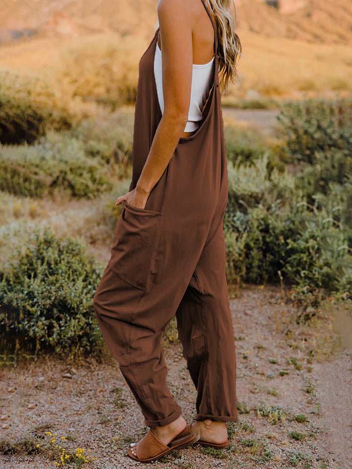 Double Take - Sleeveless V - Neck Jumpsuit with Pockets