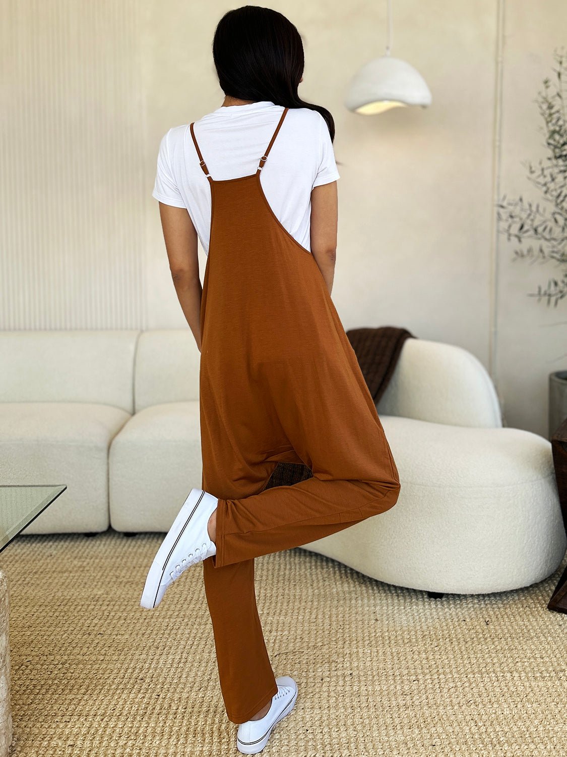 Double Take - Sleeveless V - Neck Pocketed Jumpsuit