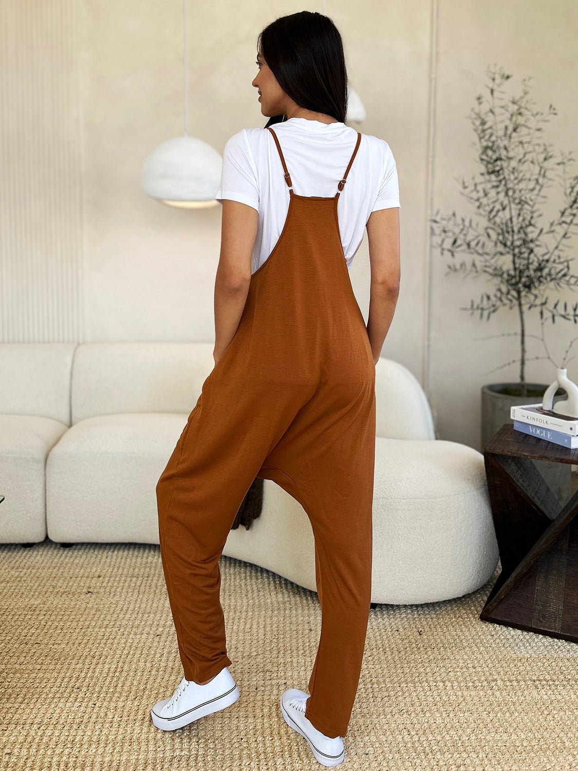 Double Take - Sleeveless V - Neck Pocketed Jumpsuit