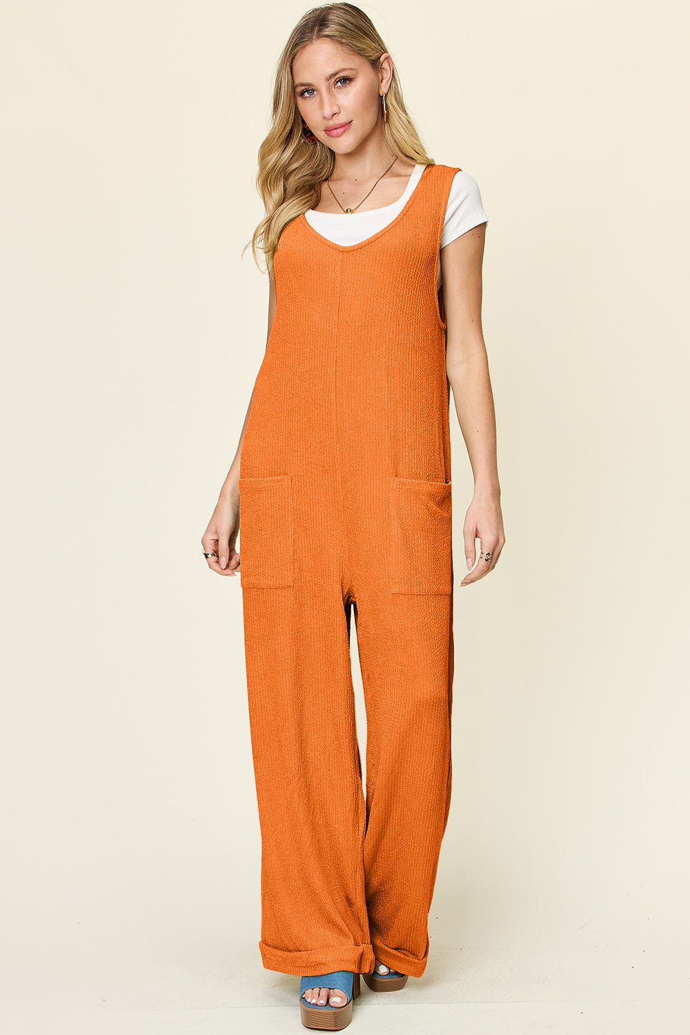 Double Take - Sleeveless Wide Leg Jumpsuit