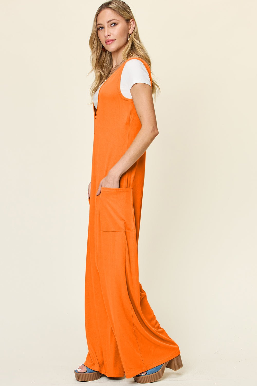 Double Take - Sleeveless Wide Leg Jumpsuit with Pockets