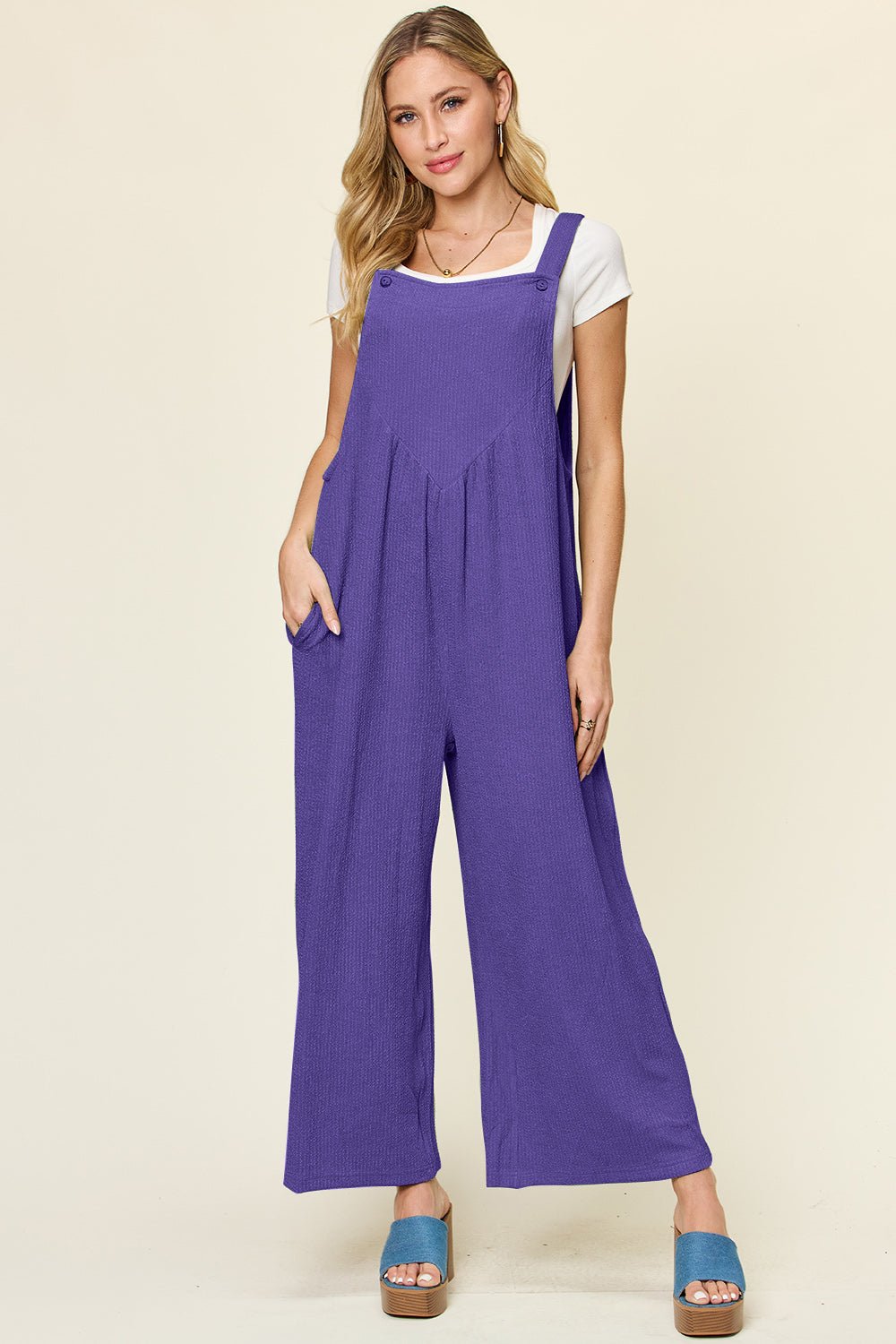 Double Take - Sleeveless Wide Leg Overalls