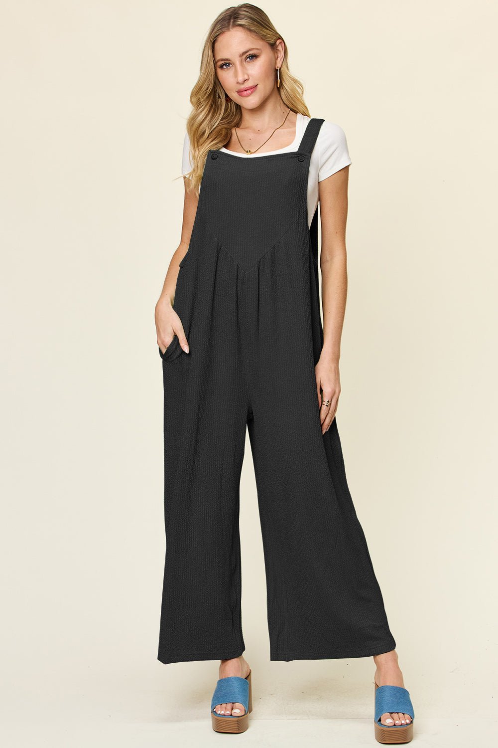 Double Take - Sleeveless Wide Leg Overalls