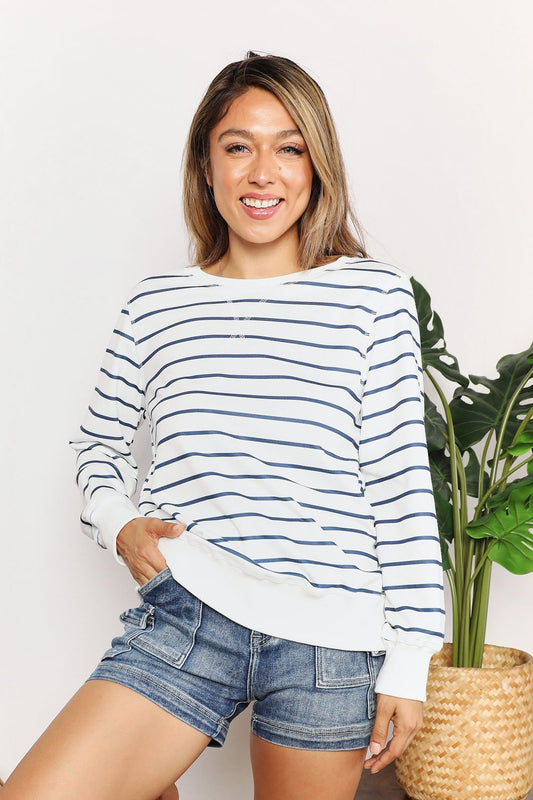 Double Take - Striped Long Sleeve Top