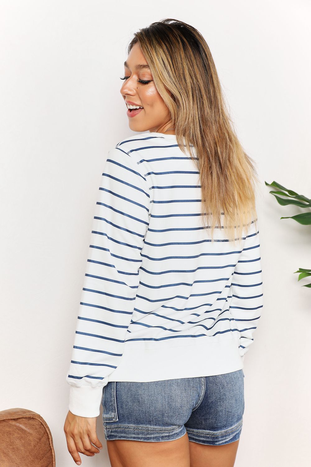 Double Take - Striped Long Sleeve Top