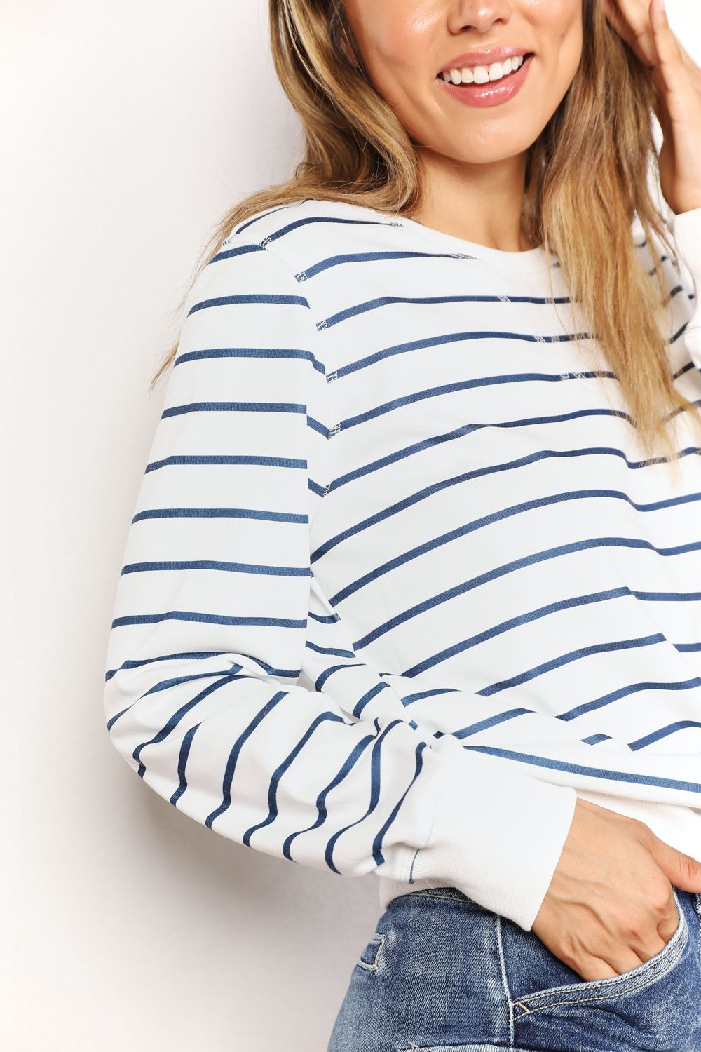 Double Take - Striped Long Sleeve Top