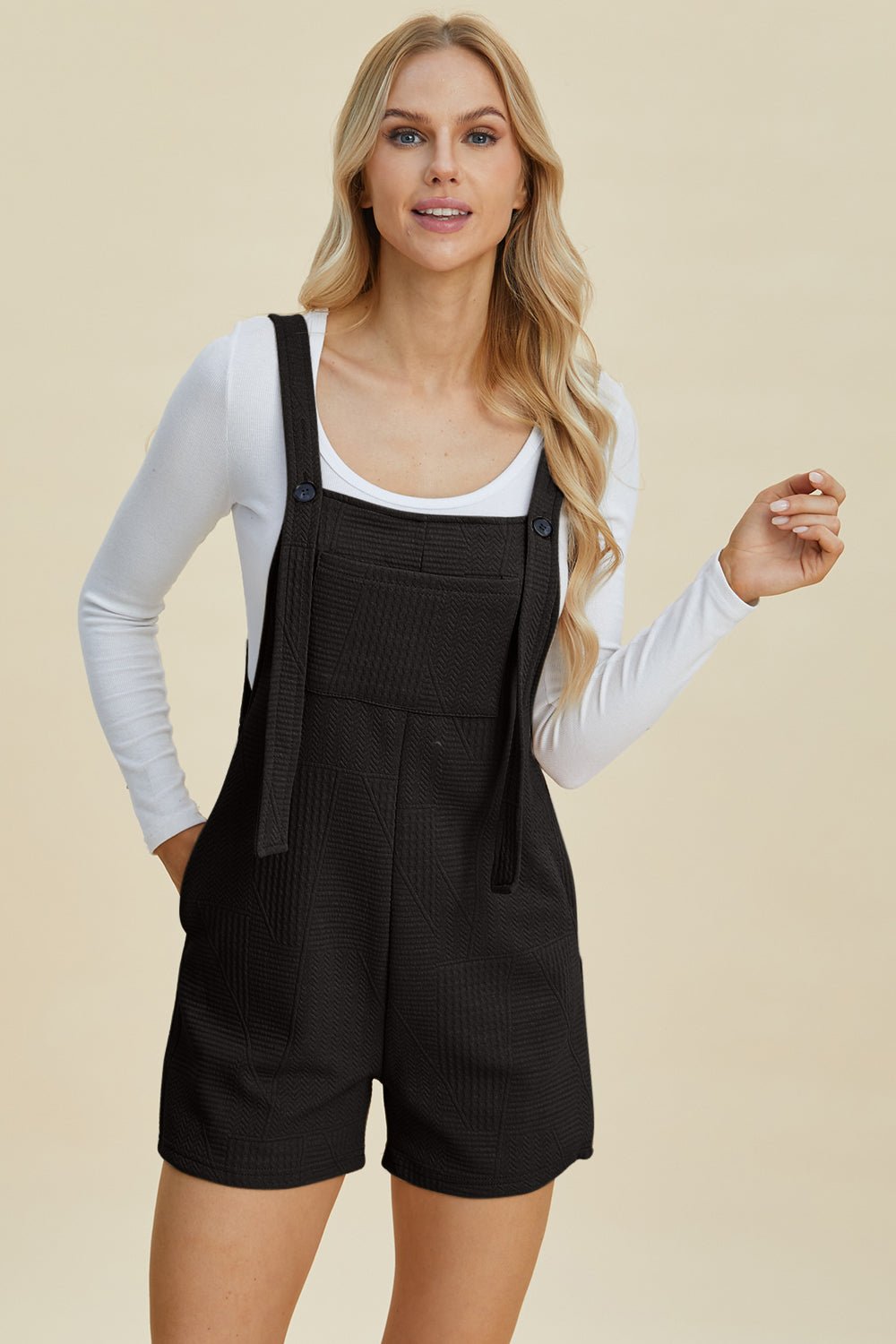 Double Take - Textured Sleeveless Romper