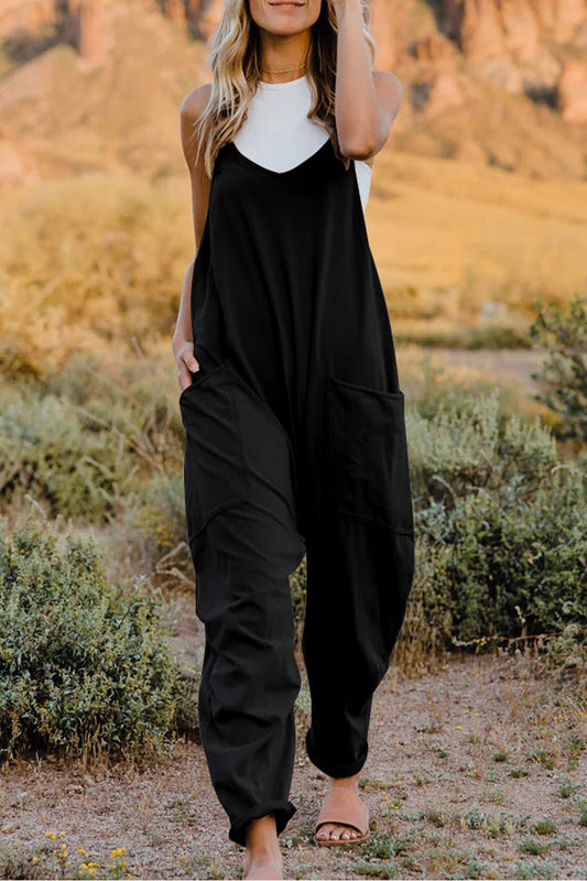 Double Take - V - Neck Sleeveless Jumpsuit with Pockets