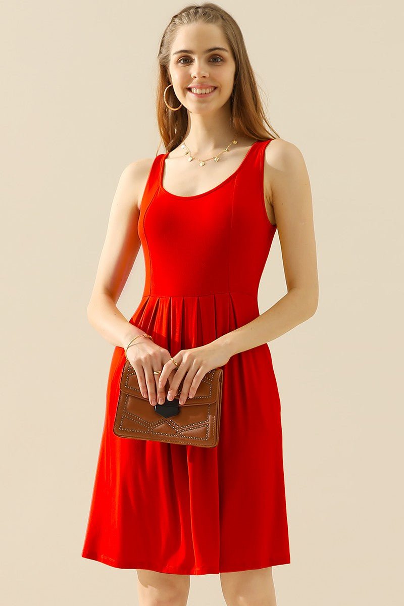 Doublju - Sleeveless Mini Dress with Pockets