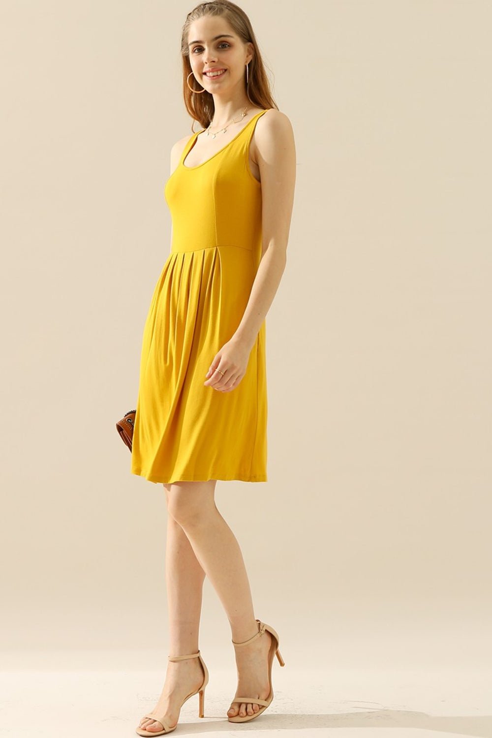 Doublju - Sleeveless Mini Dress with Pockets