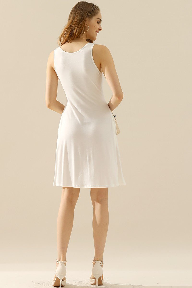 Doublju - Sleeveless Mini Dress with Pockets