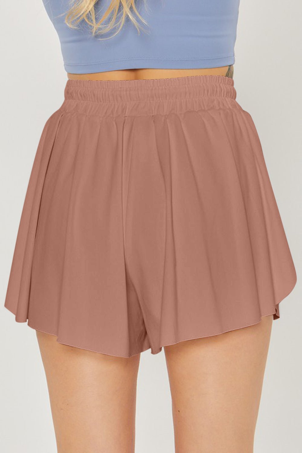 Drawstring Waist Active Skort in TaupeSkortLove Tree