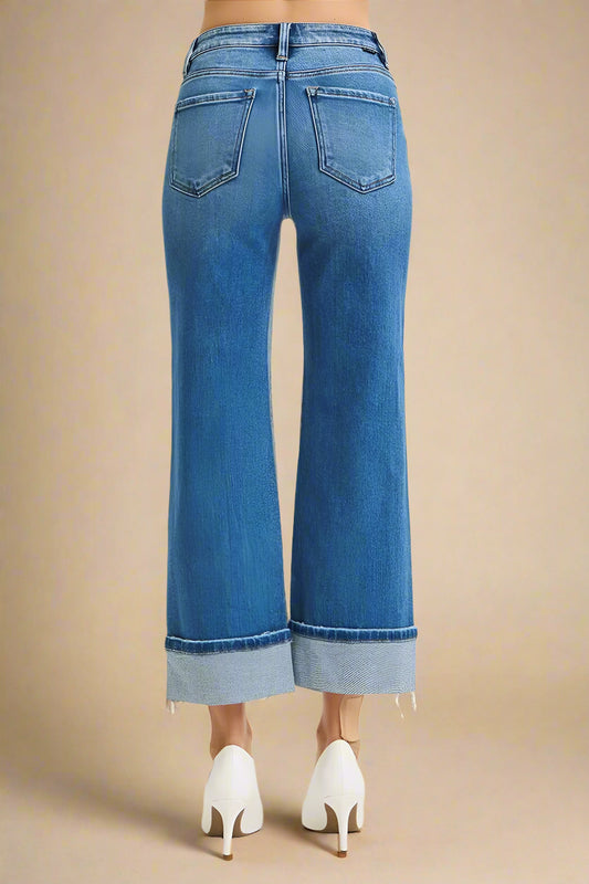 Blue jeans with a white background