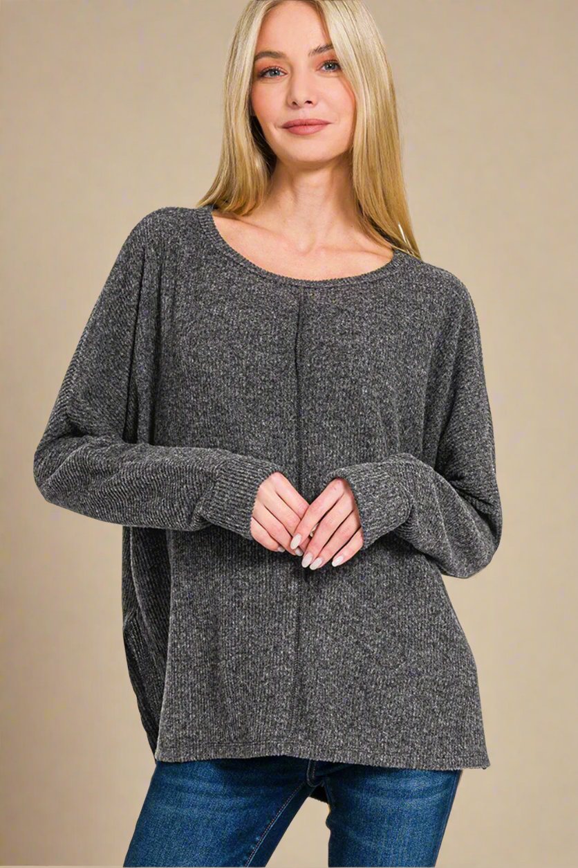 Black High-Low Hem Tunic T-Shirt