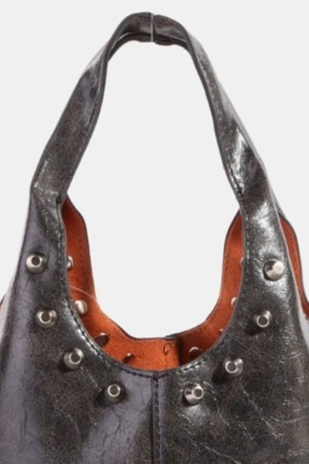 FAME ACCESSORIES - Black Vegan Leather Studded Tote Bag