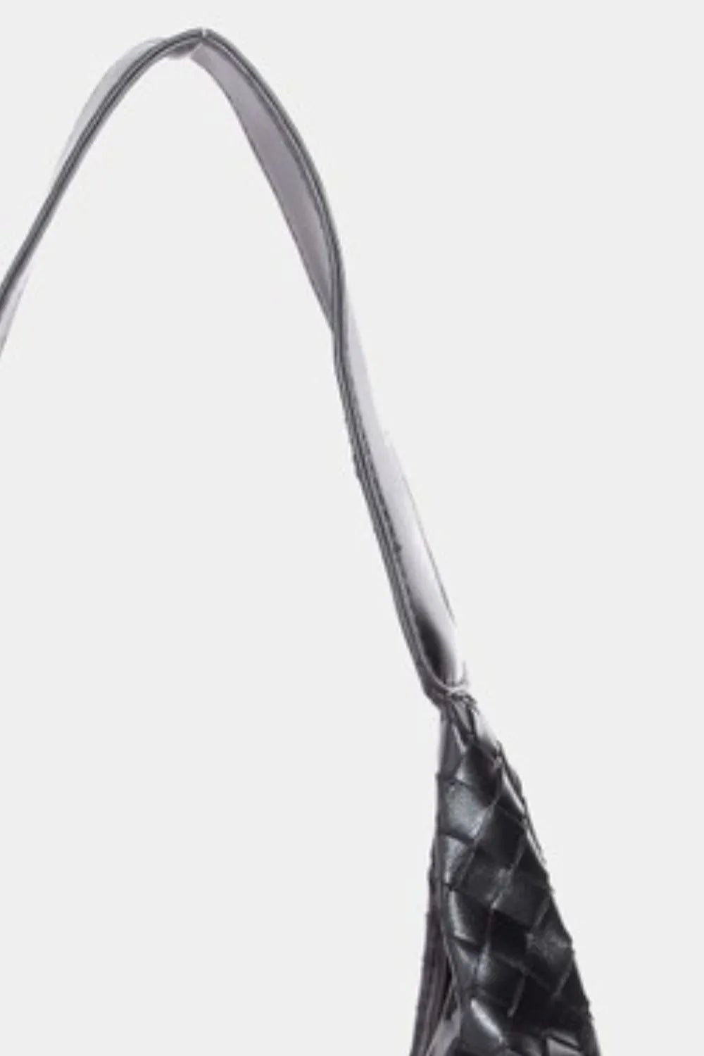 FAME ACCESSORIES - Black Woven Vegan Leather Shoulder Bag