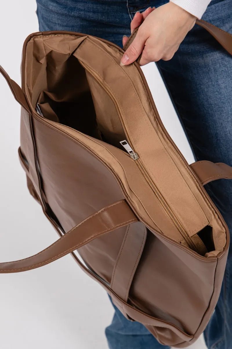 FAME ACCESSORIES - Brown Hat Holder Tote Bag