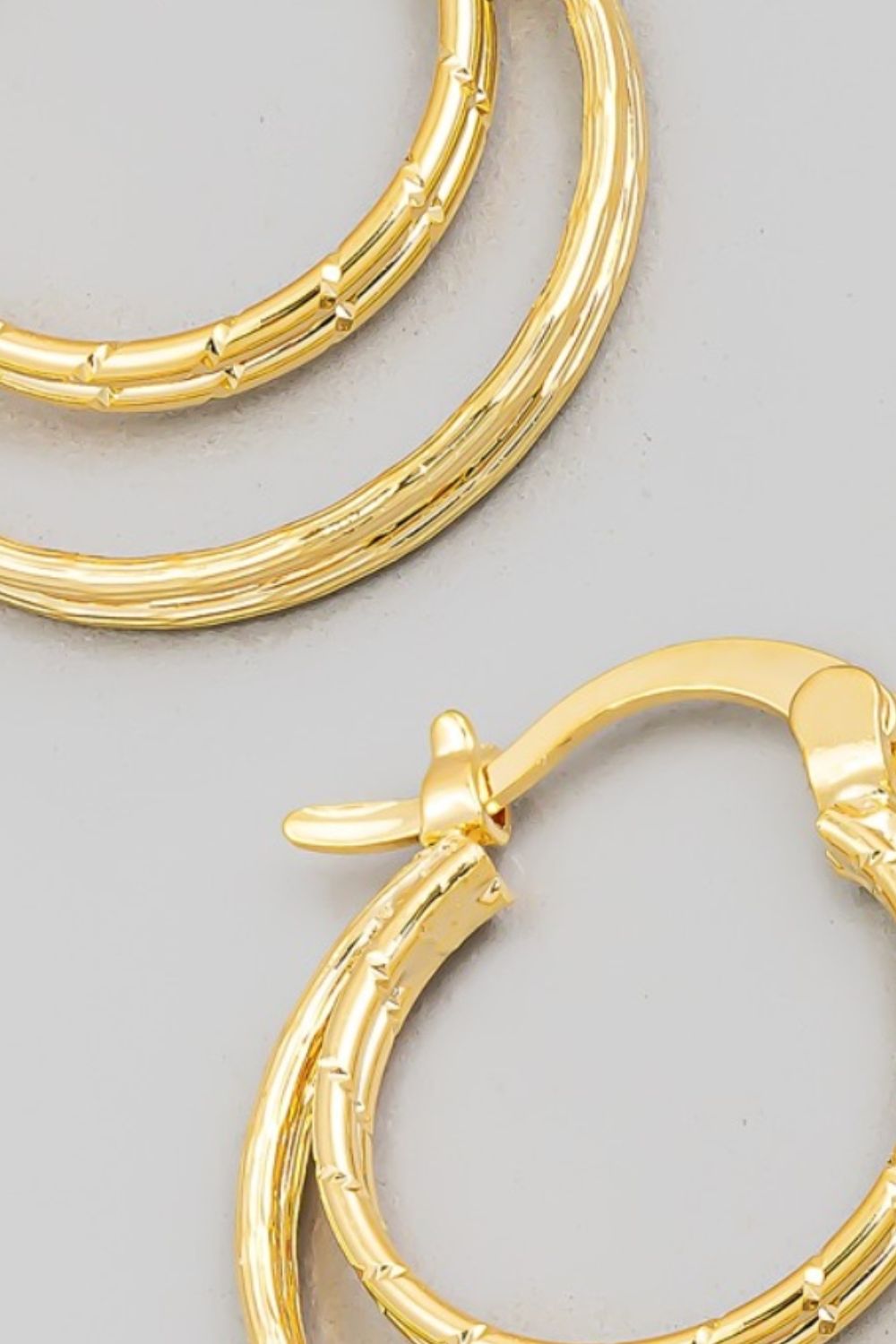 FAME ACCESSORIES - Gold Double Circle Hoop Earrings