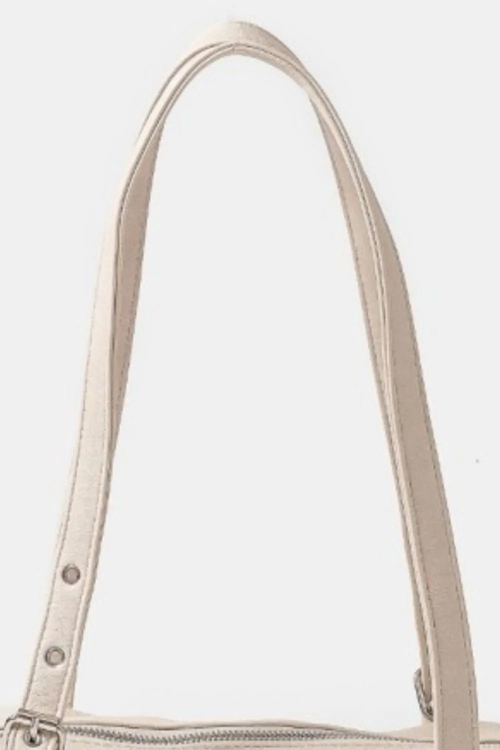 FAME ACCESSORIES - Ivory Vegan Leather Shoulder Bag with Buckle Detail