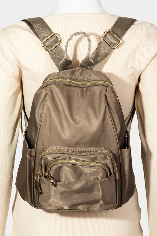 FAME ACCESSORIES - Multi Pocket Nylon Backpack