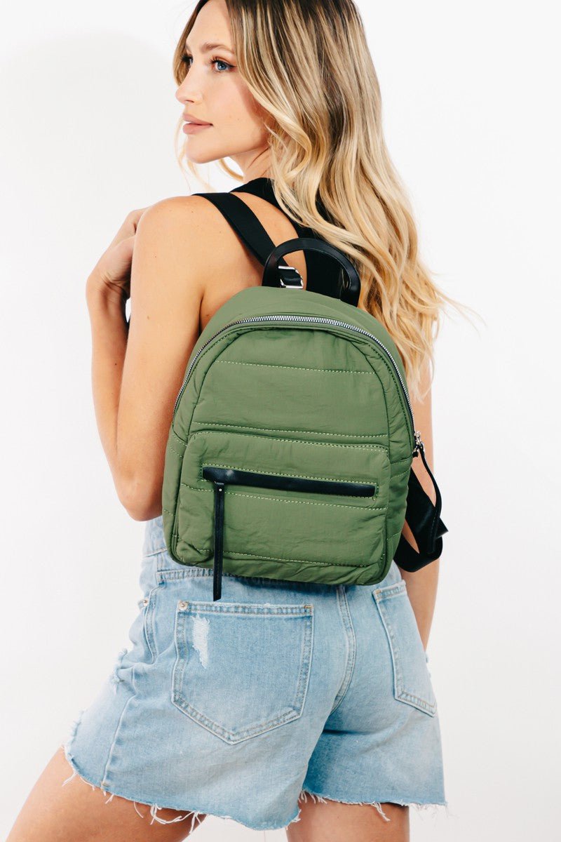 FAME ACCESSORIES - Quilted Nylon Backpack