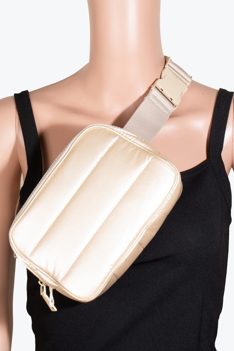 FAME ACCESSORIES - Quilted Nylon Crossbody Bag