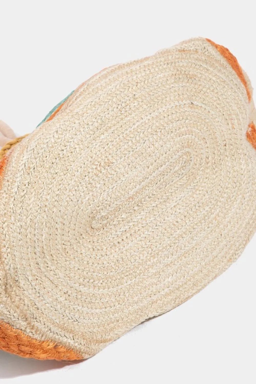 FAME ACCESSORIES - Rainbow Sunset Waves Straw Tote