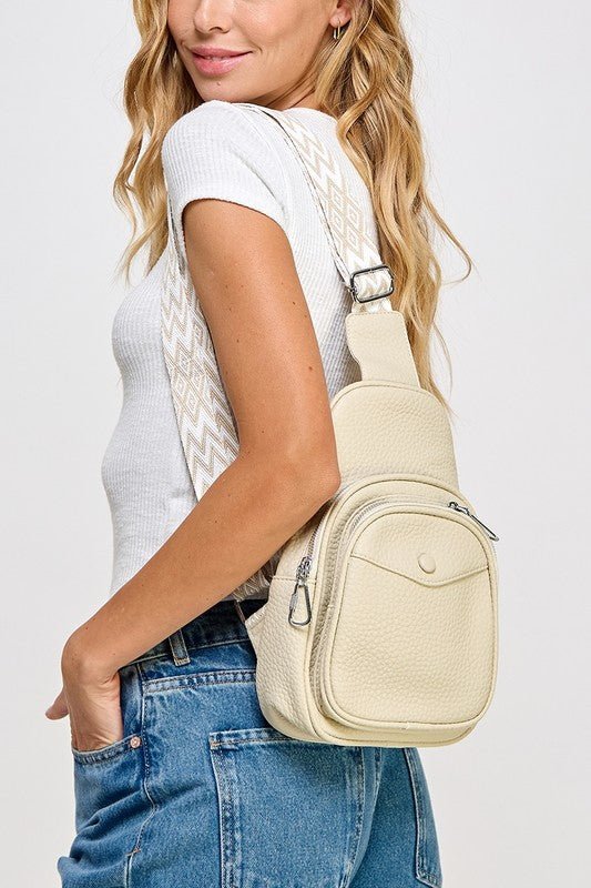 FAME ACCESSORIES - Textured Vegan Leather Sling Bag