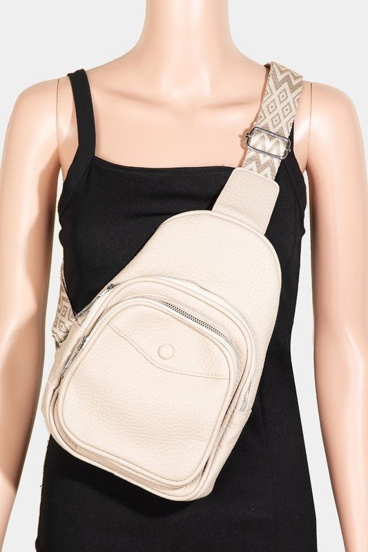 FAME ACCESSORIES - Textured Vegan Leather Sling Bag