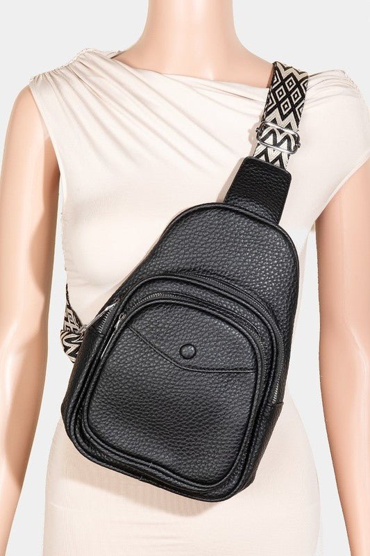 FAME ACCESSORIES - Textured Vegan Leather Sling Bag