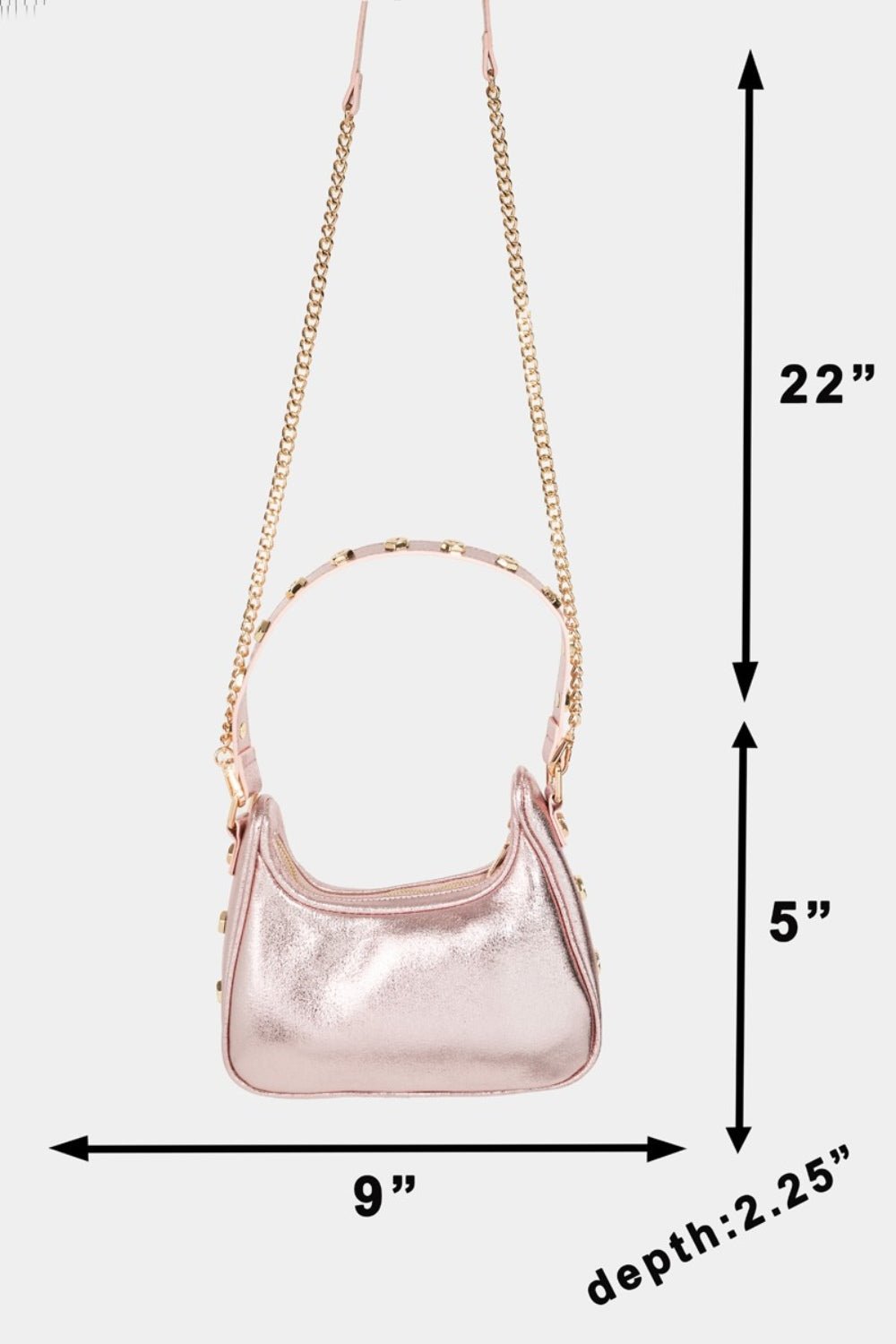 FAME ACCESSORIES - Vegan Leather Star Button Trim Hobo Bag in Pink