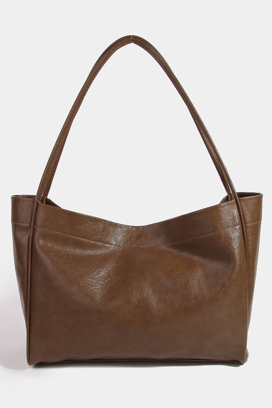 FAME ACCESSORIES - Vegan Leather Tote Bag Set