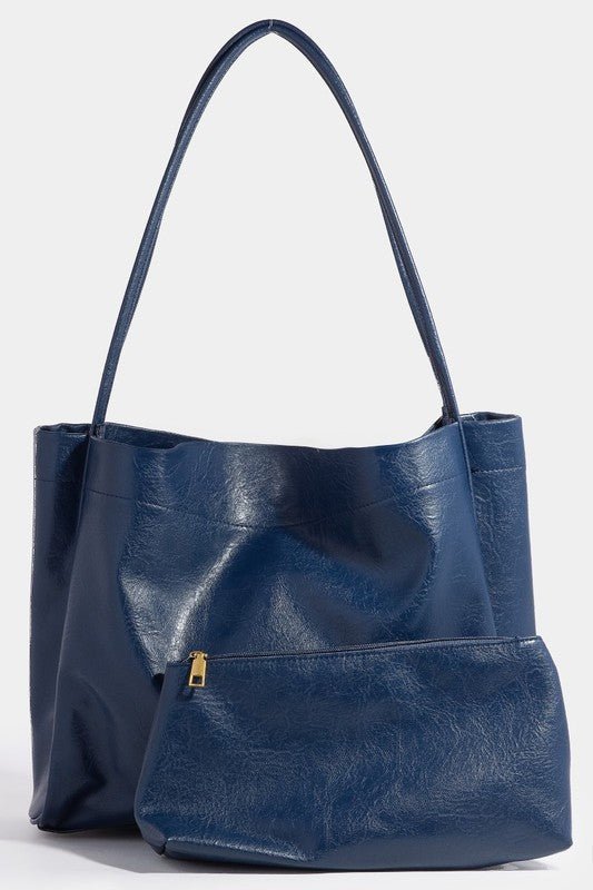 FAME ACCESSORIES - Vegan Leather Tote Bag Set