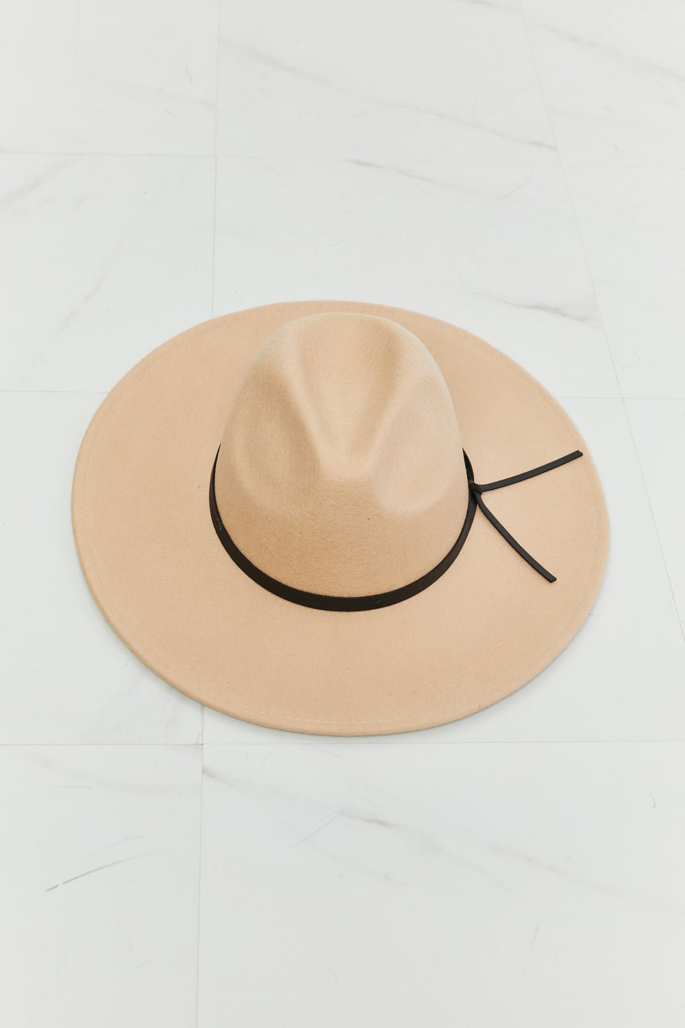 FAME ACCESSORIES - Wool Fedora Hat in Beige