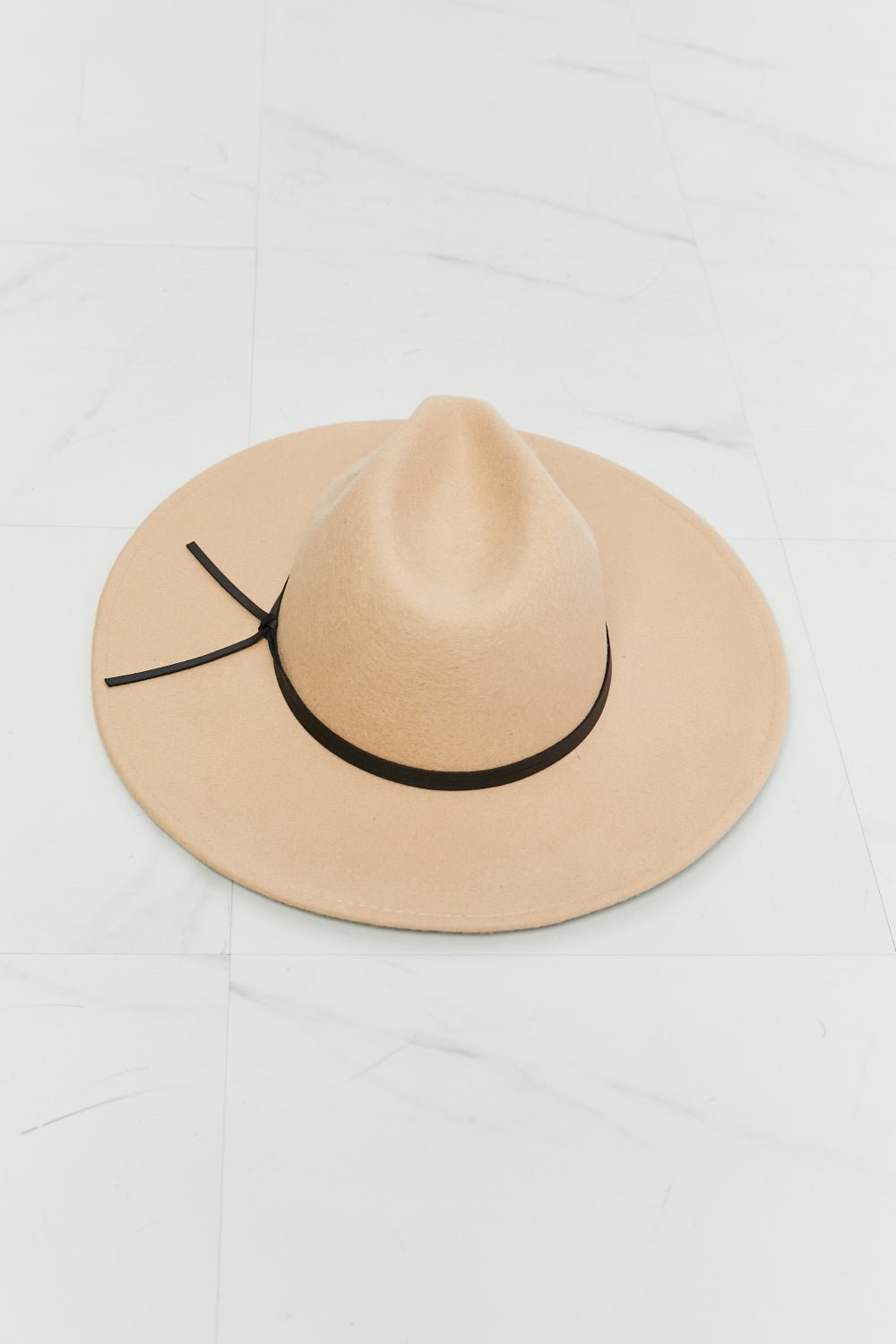 FAME ACCESSORIES - Wool Fedora Hat in Beige