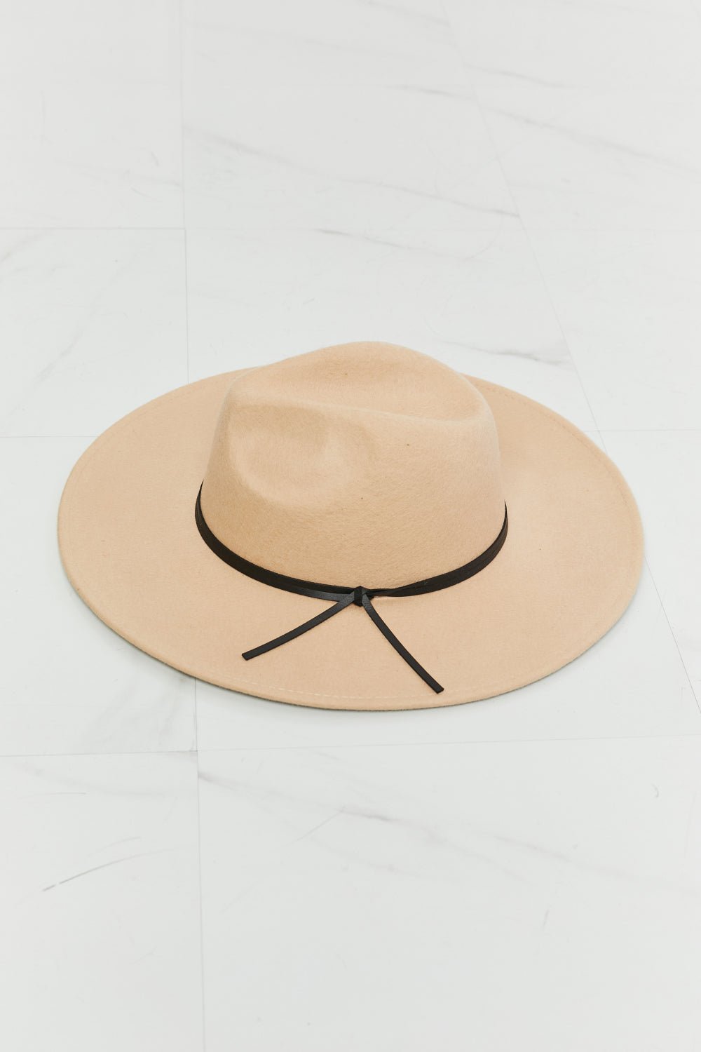 FAME ACCESSORIES - Wool Fedora Hat in Beige