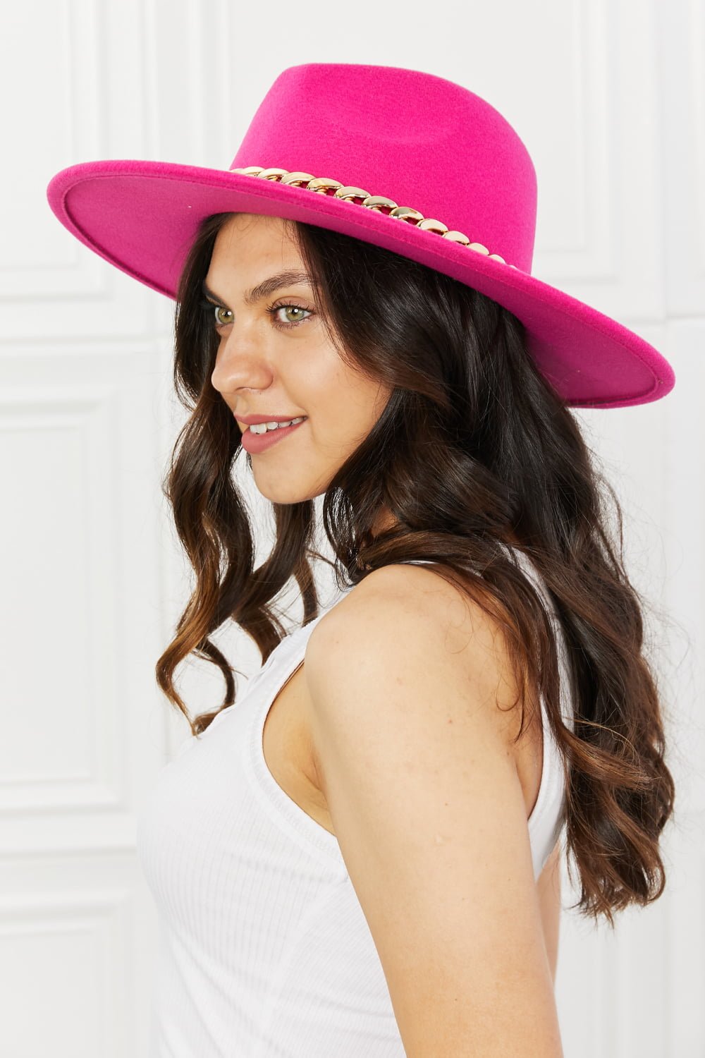 FAME ACCESSORIESFedora Hat in Pink