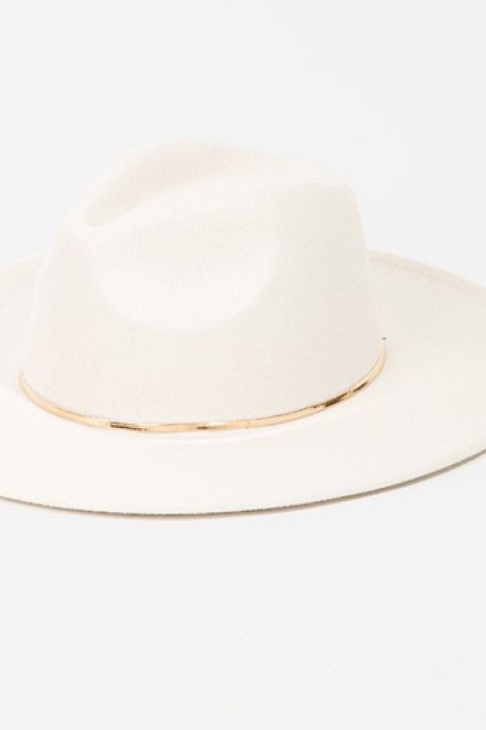 FAME ACCESSORIESHerringbone Chain Band Fedora in Ivory