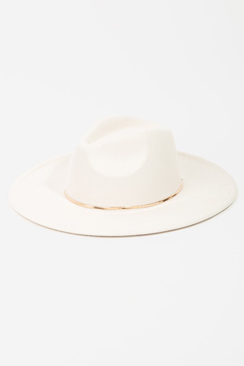 FAME ACCESSORIESHerringbone Chain Band Fedora in Ivory