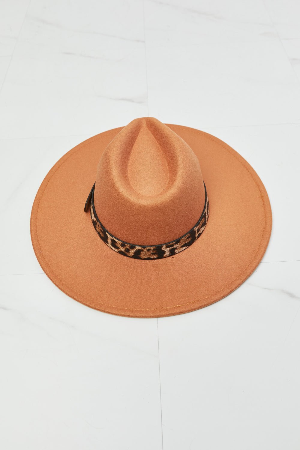 FAME ACCESSORIESLeopard Band Fedora Hat