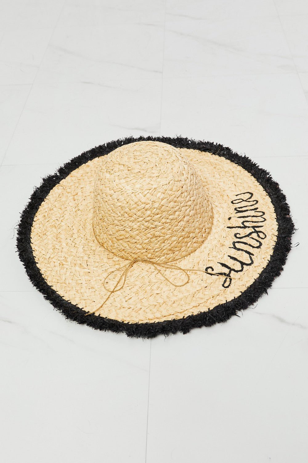 FAME ACCESSORIESSunshine Straw Fringe Hat