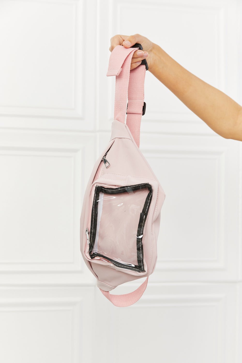 FAME ACCESSORIESWaist Sling Bag in Blush Pink