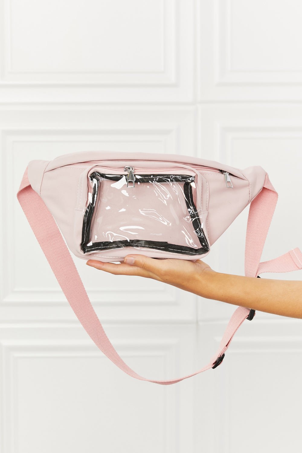 FAME ACCESSORIESWaist Sling Bag in Blush Pink