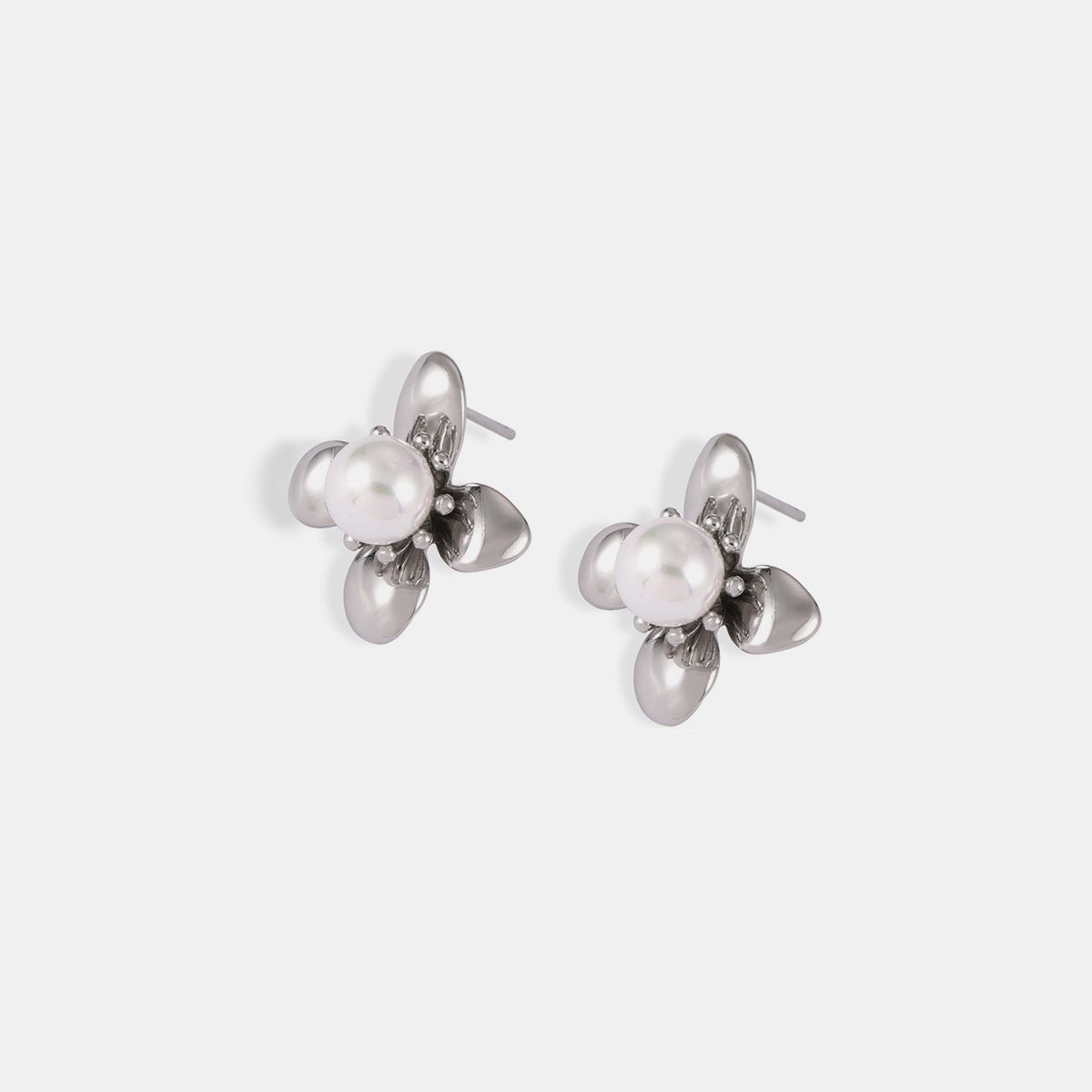 Faux Pearl Flower EarringsEarringsBeach Rose Co.